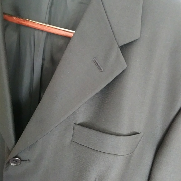 ADOLFO ITALY Super 120'S Black Coat Jacket 44R - Picture 1 of 8